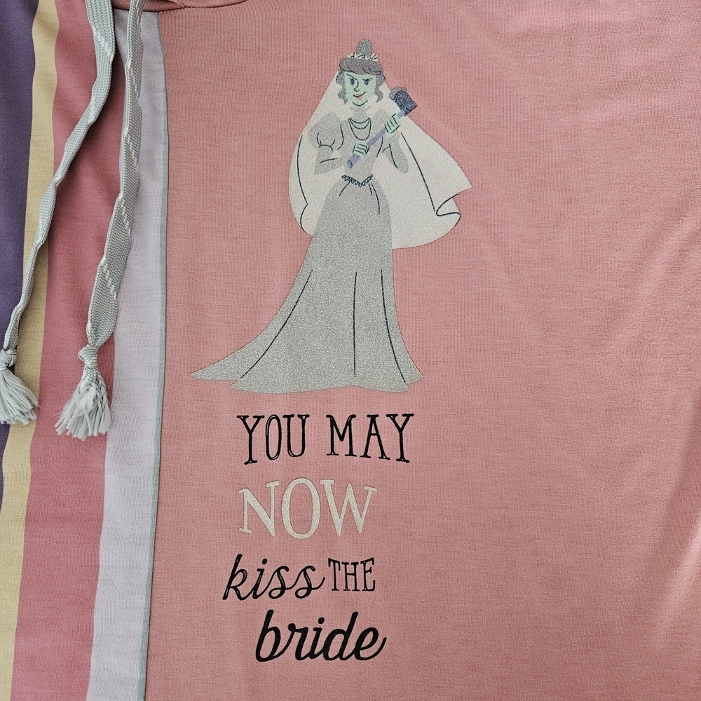 Disney Haunted Mansion You May Now Kiss The Bride Short Sleeve Hoodie Size L - Picture 3 of 8